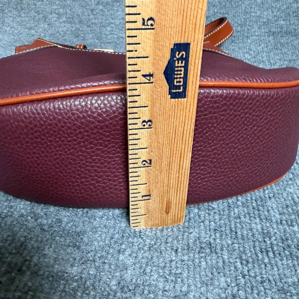 Dooney & Bourke Hobo Shoulder Bag Red Wine Pebble Leather Adjustable Strap